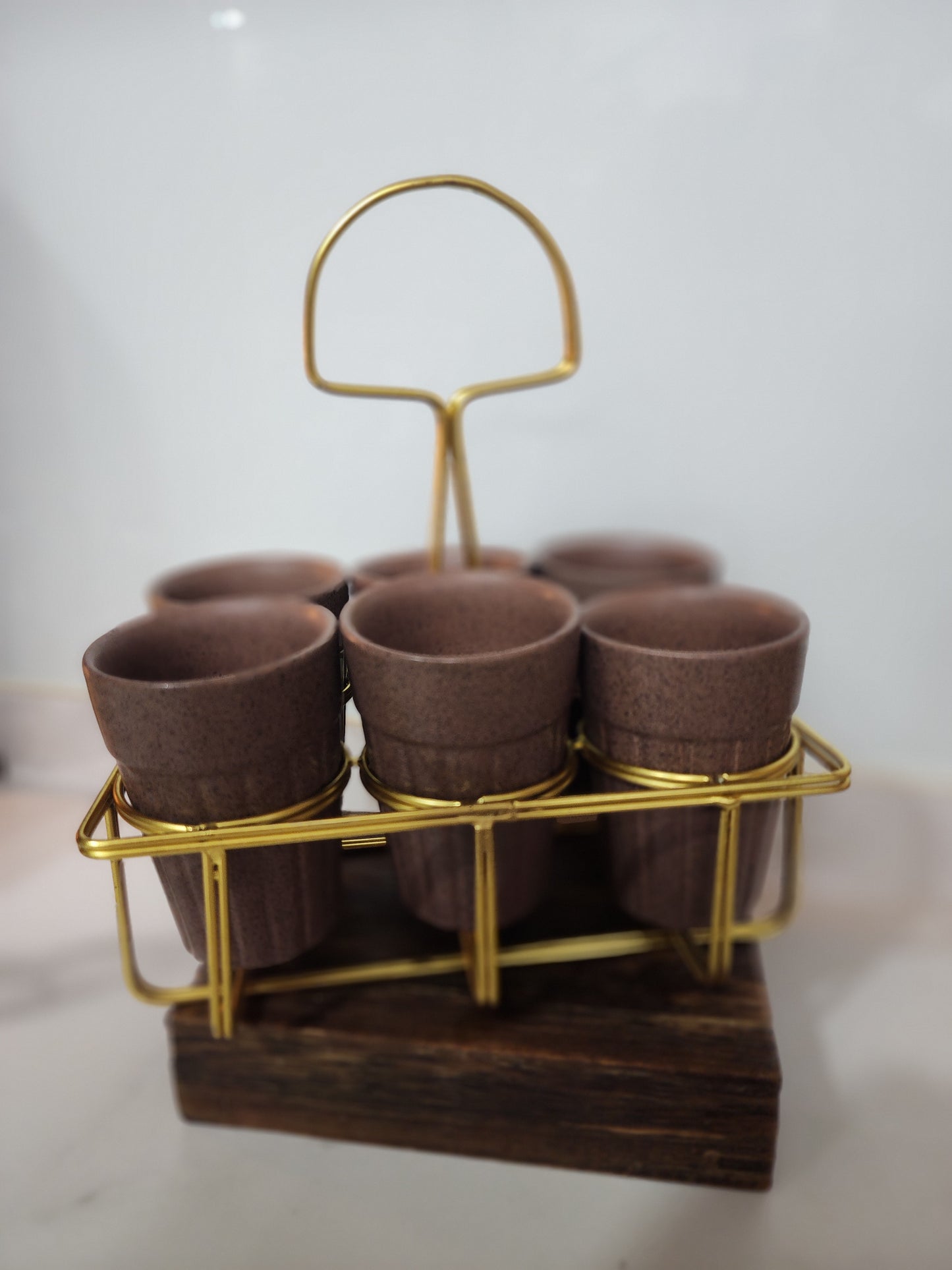 Petrichor Aroma Tea Glass 6 pcs Set with Golden Stand