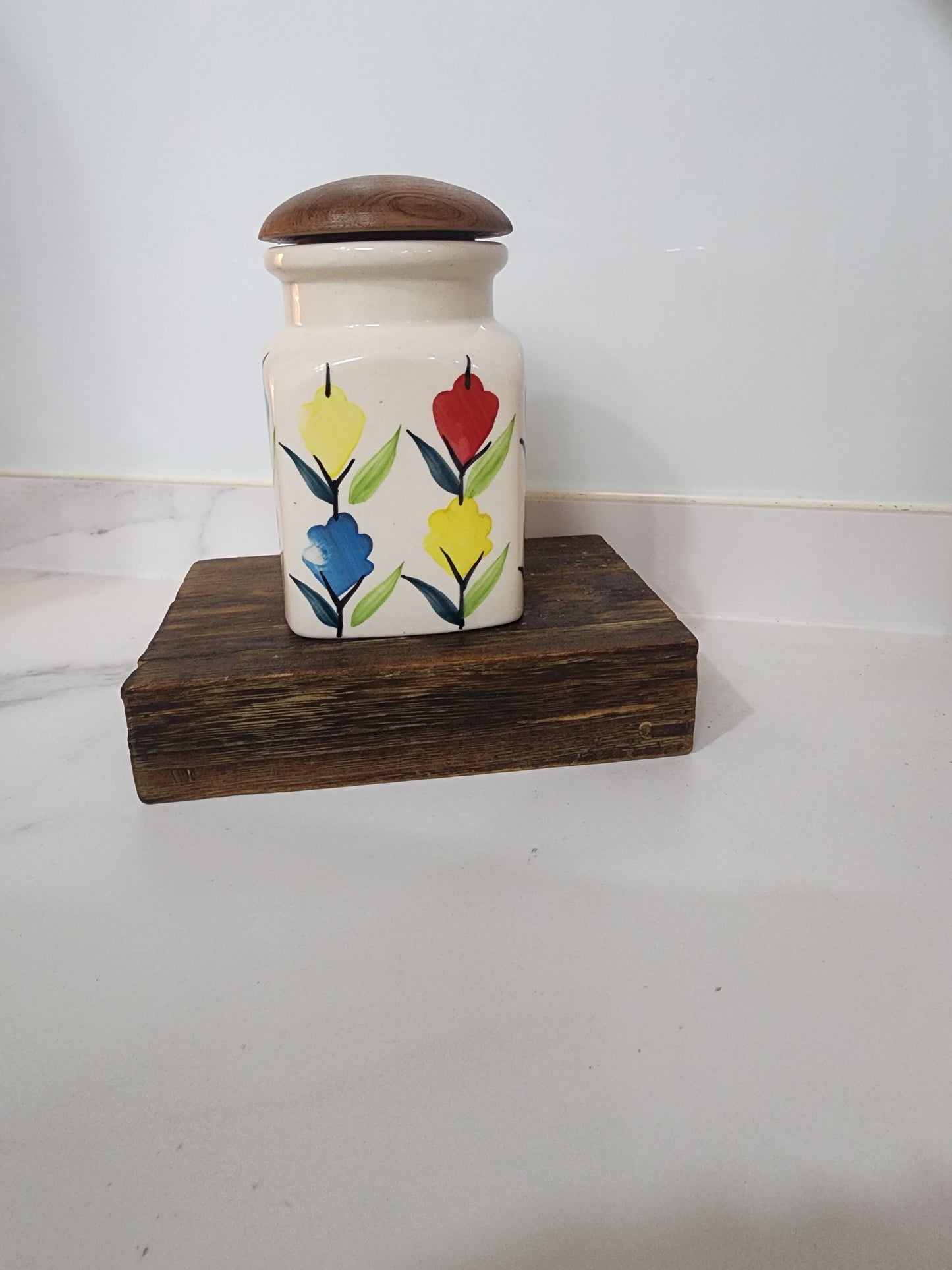 Hand-Painted Artisan Storage Containers with Lid