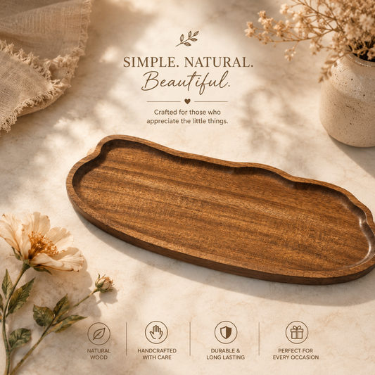 Acacia Wood Leaf/Cloud/oval/rectangular Shaped Wooden Tray