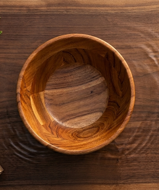 FEAWS “Prithvi” Series Natural Grain Acacia Wood Bowl