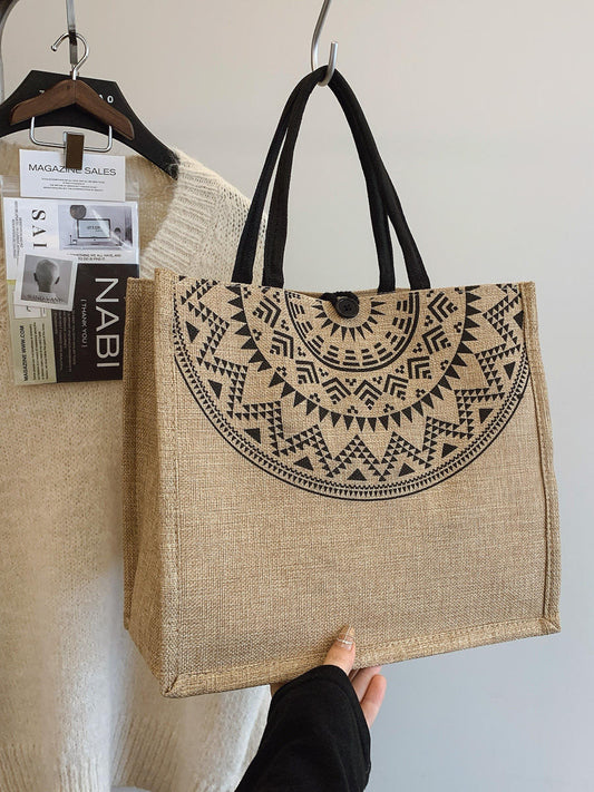 Thickened Fabric Cotton-Linen Tote Bag – Customizable & Sustainable