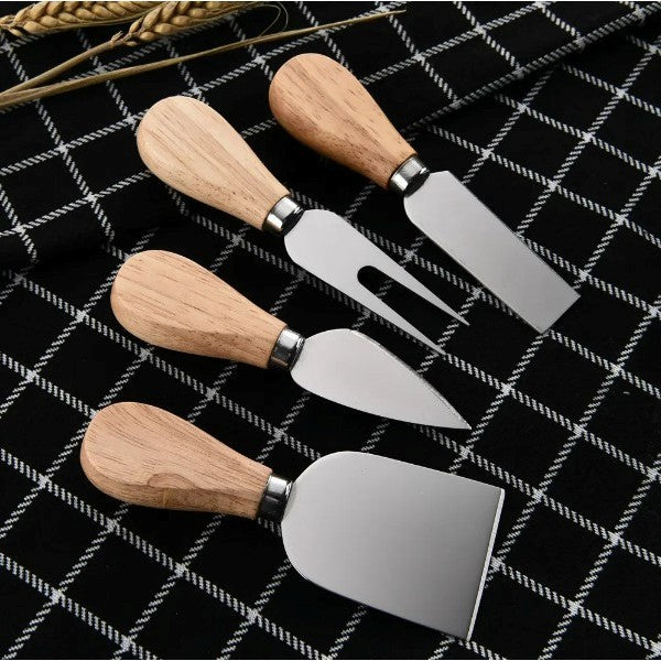 Premium 4 Piece Bamboo Cheese Cutting Board Set