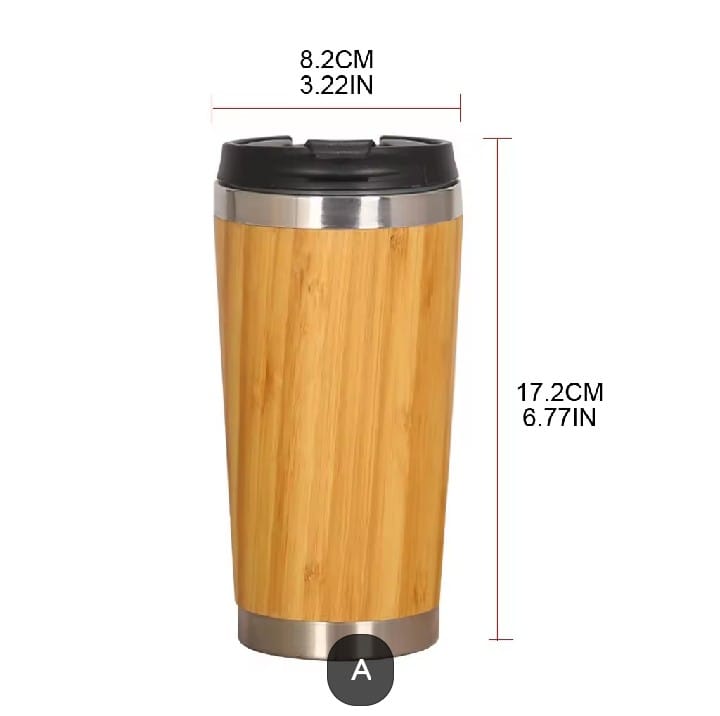 Stainless Steel Liner Tumbler Wooden Insulated Coffee Tea Mug Travel Camping Cup Thermos Bottle
