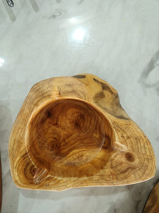 Irregular Shape Wooden Tray - Solid Natural Wood Decorative Holder