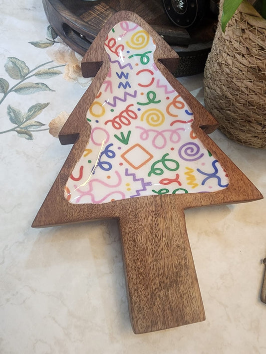 Meraki Christmas Tree Mango Wood Platter