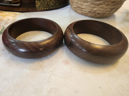 Mango Wood Statement Bracelets Bangle Set of 2 pcs