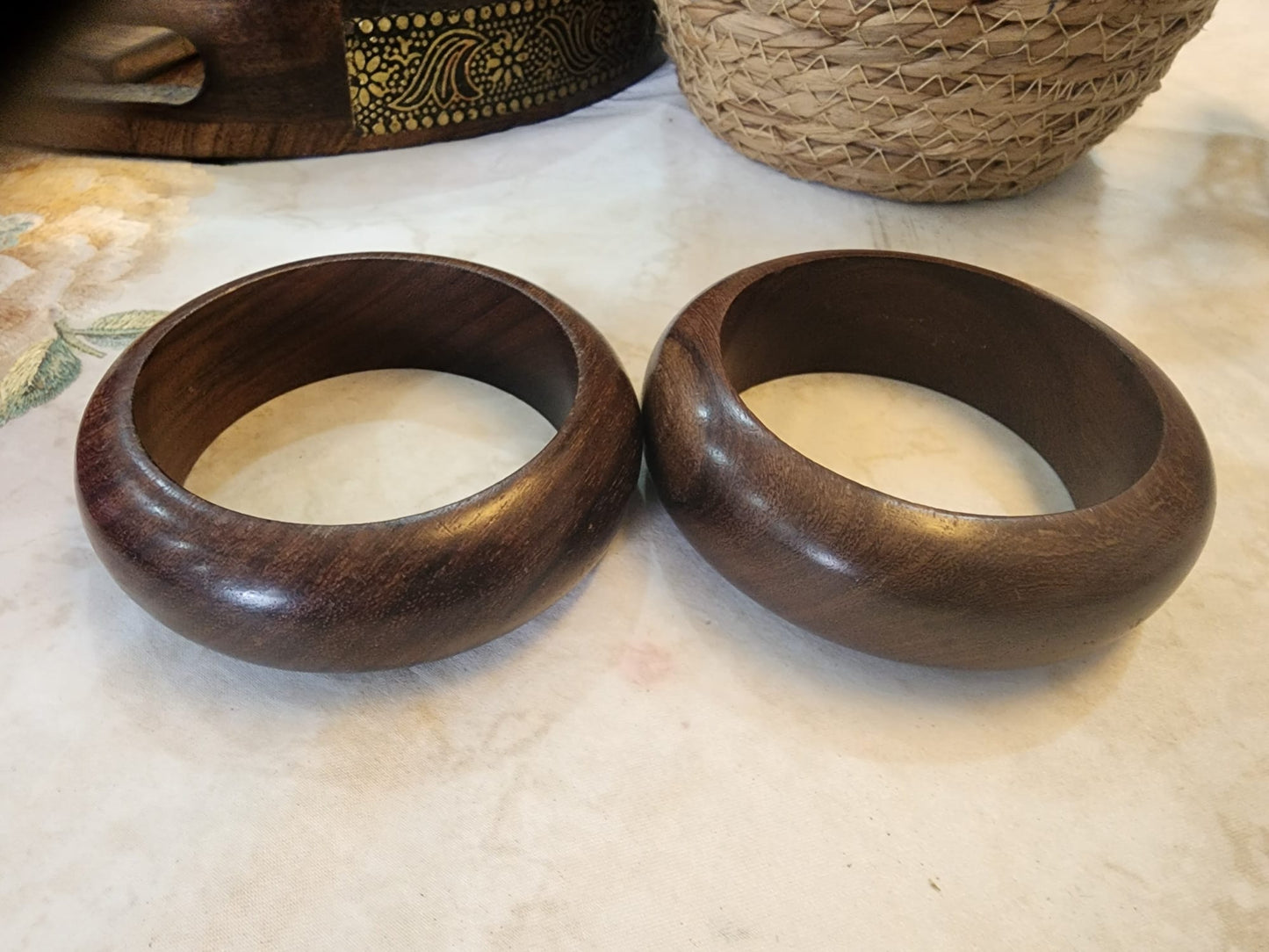 Mango Wood Statement Bracelets Bangle Set of 2 pcs