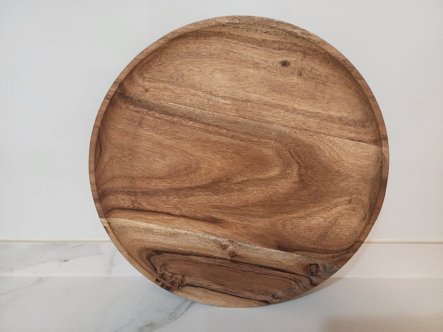 FEAWS “Prithvi” Series Large Natural Grain Acacia Wood Plates/Trays