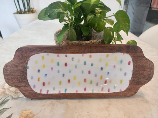 Meraki Rainbow Mango Wood Long Platter