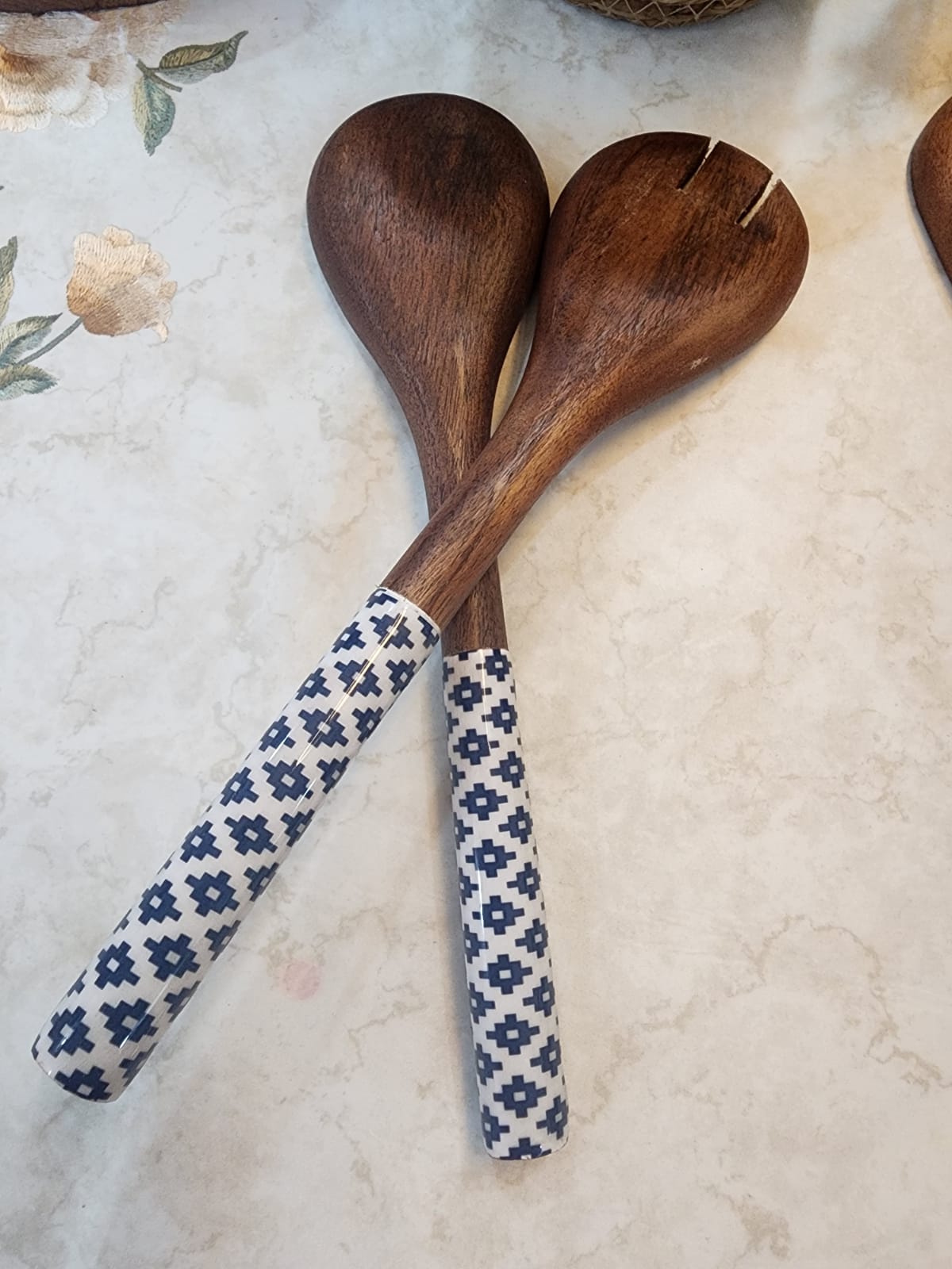 Meraki Wooden Serving Spoons Set-2 pcs