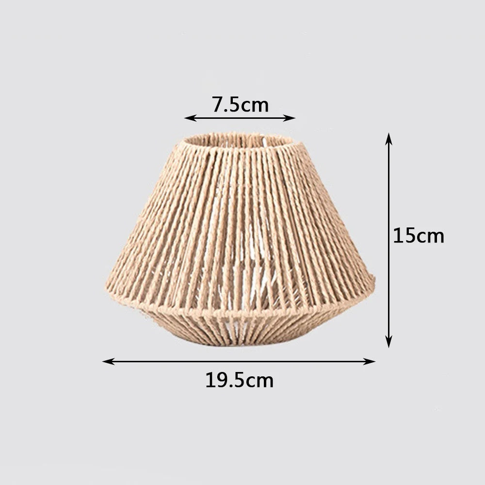 Rattan Woven Lamp Shade-- Geometric Hanging Light Cover | Rustic Home Decor