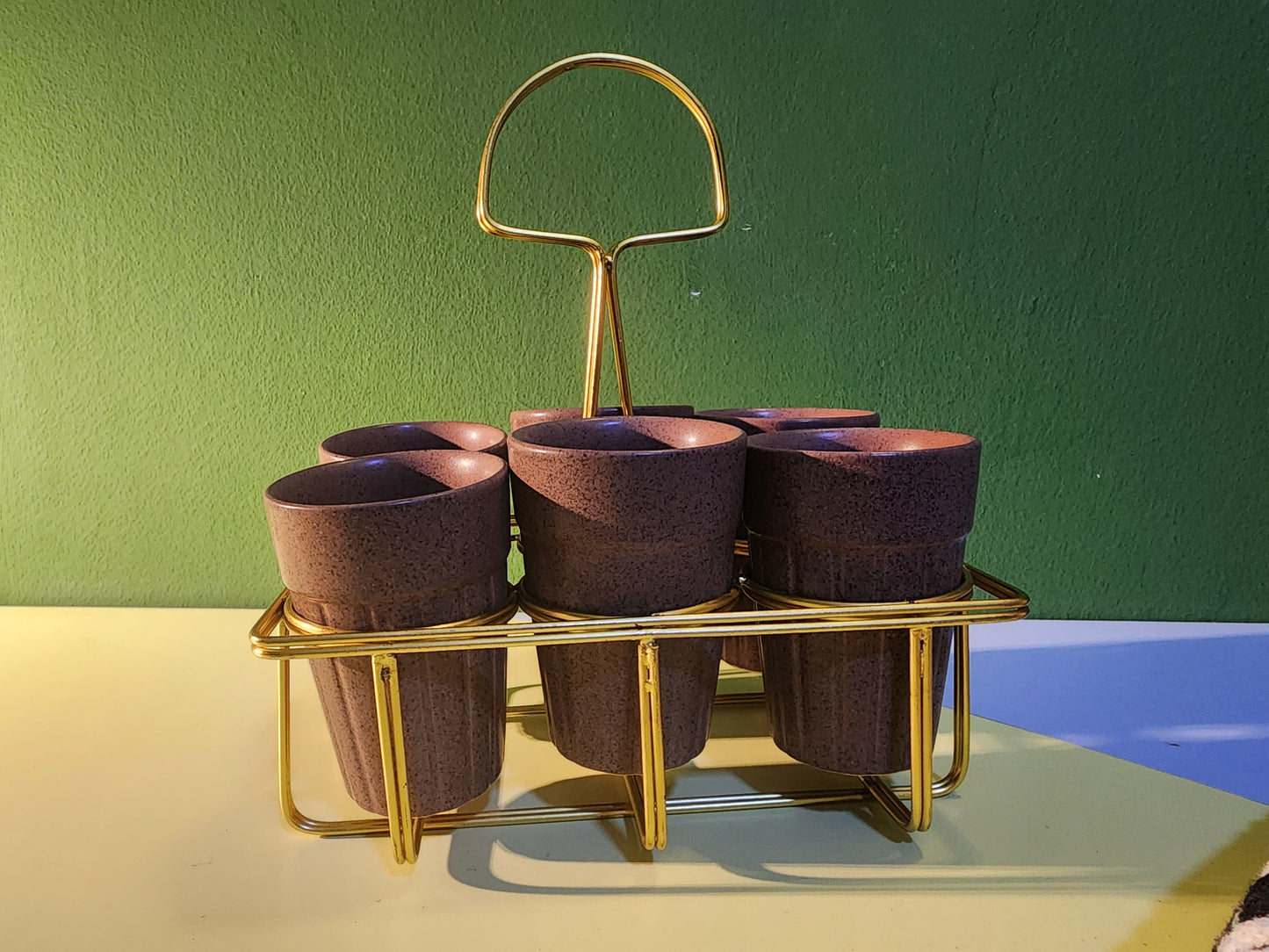 Petrichor Aroma Tea Glass 6 pcs Set with Golden Stand