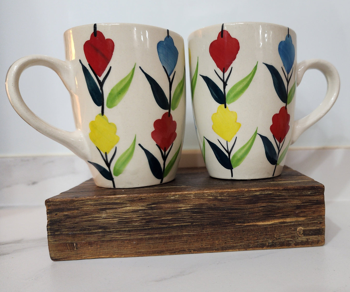 Color Splash Blossom Mug Set of 2
