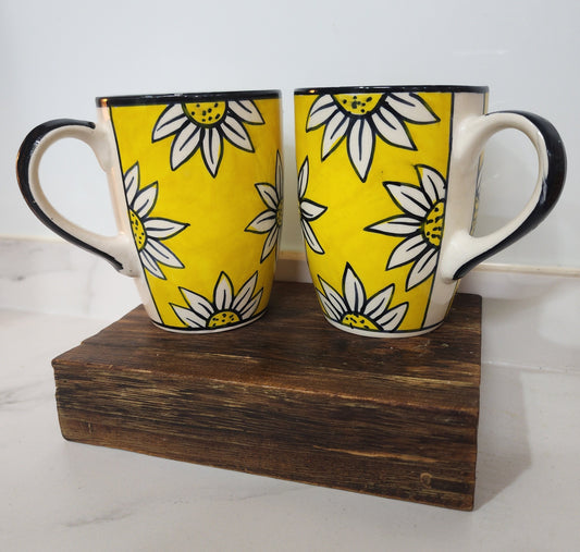 Yellow Daylight Daisy Mug Set of 2