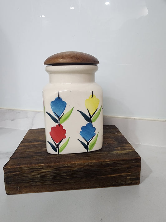Hand-Painted Artisan Storage Containers with Lid
