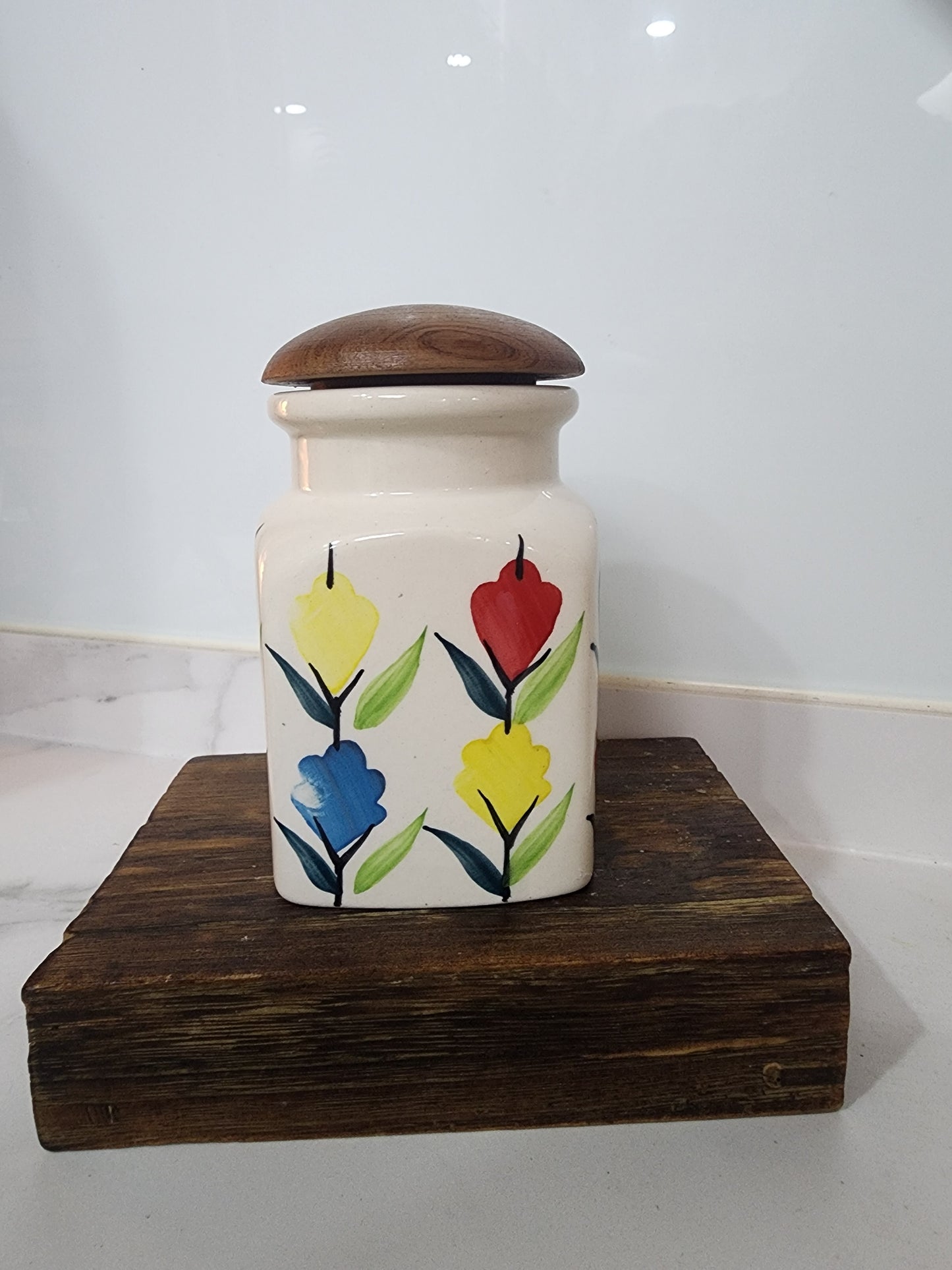 Hand-Painted Artisan Storage Containers with Lid