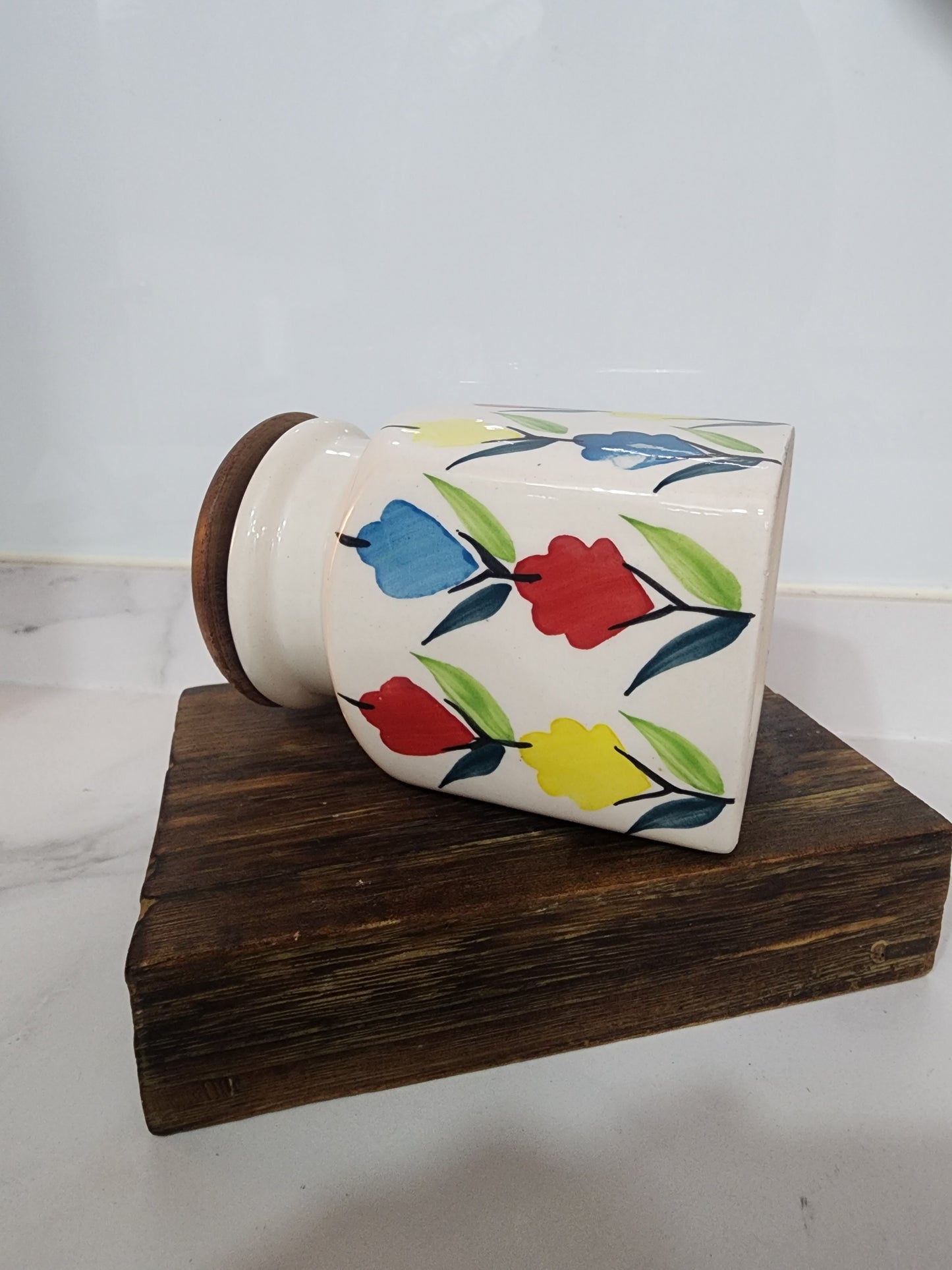 Hand-Painted Artisan Storage Containers with Lid
