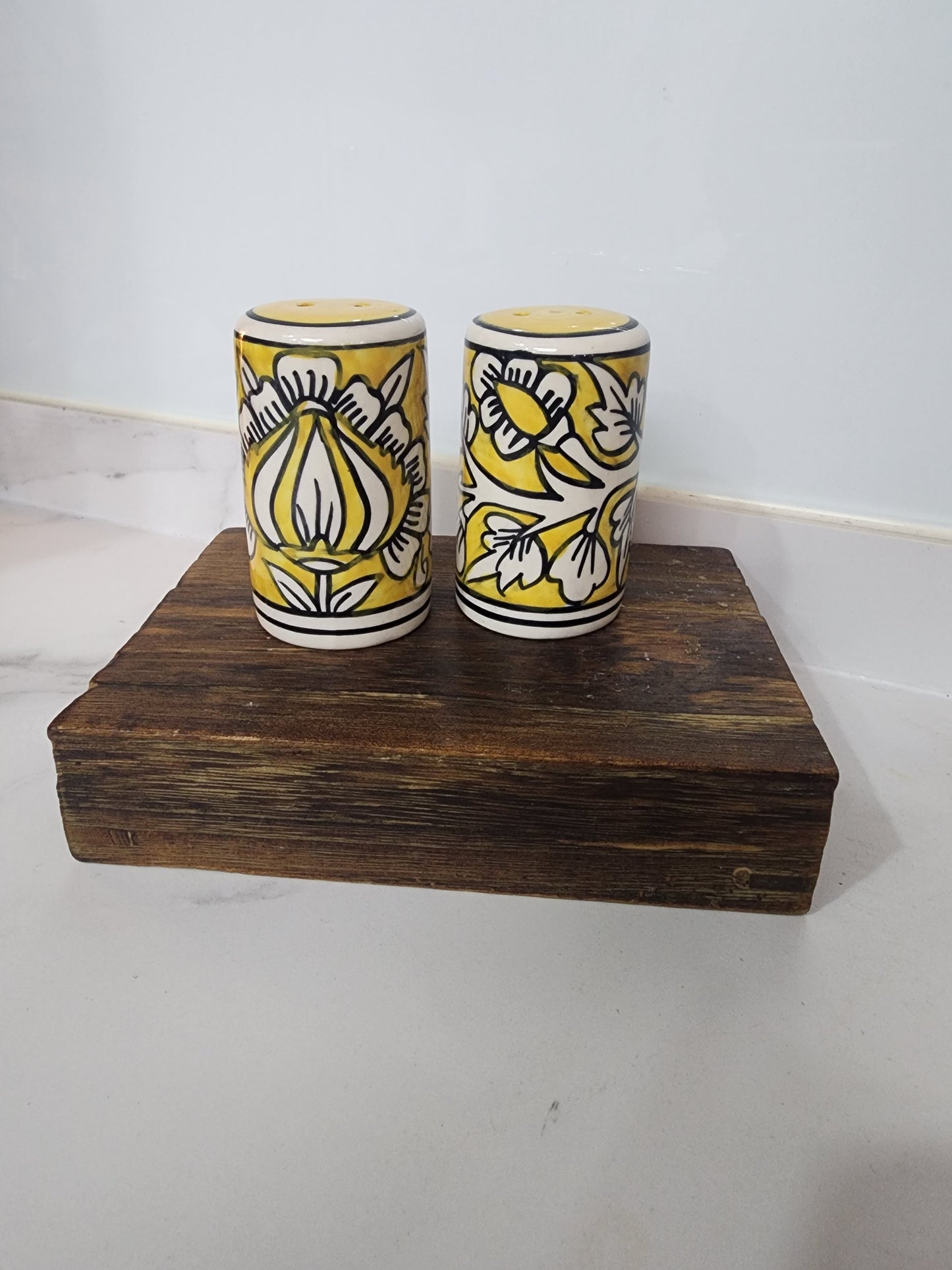 Handpainted Salt & Pepper Containers Set– 3 Unique Designs