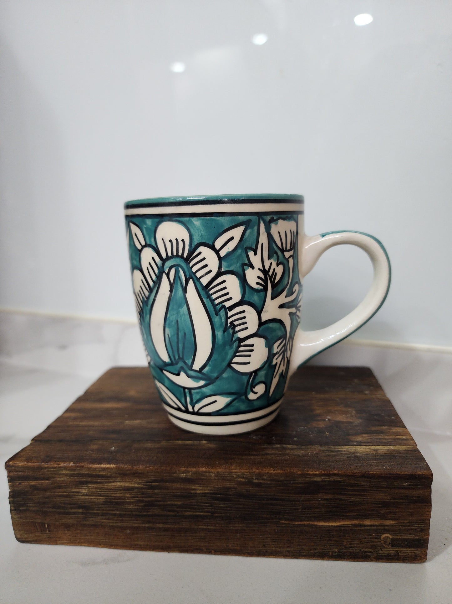 Teal Floral Mist Mug
