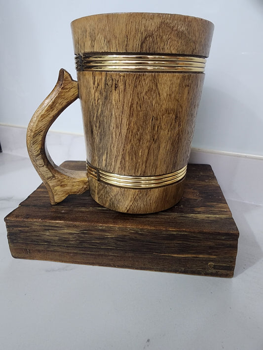 Rustic Wooden Drink Mug
