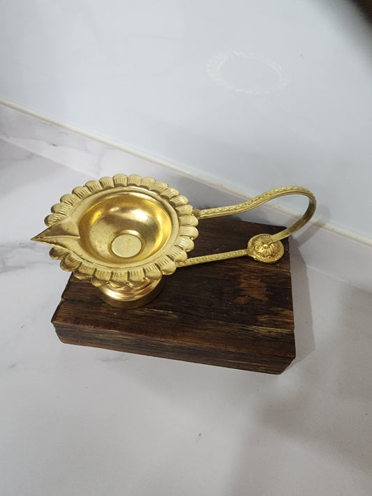 Brass Unique Diya with Handle