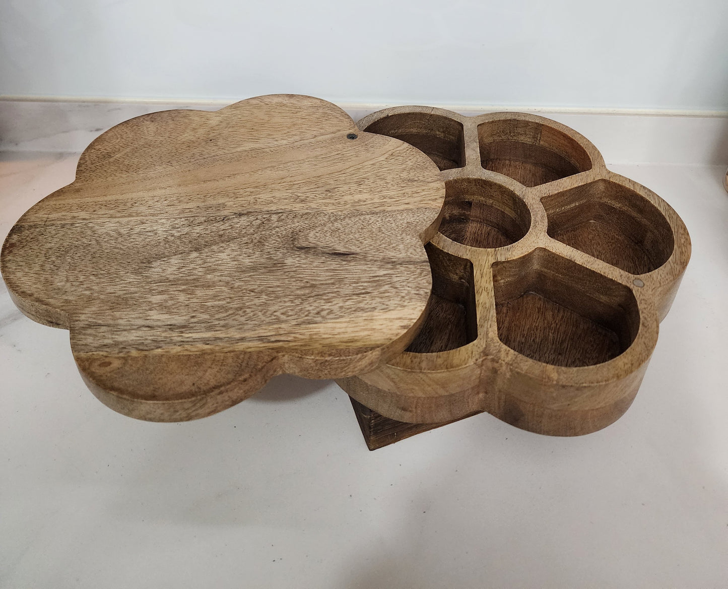 Mango Wood Spice Box – Natural Wood color