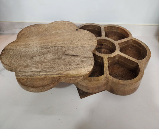 Mango Wood Spice Box – Natural Wood color