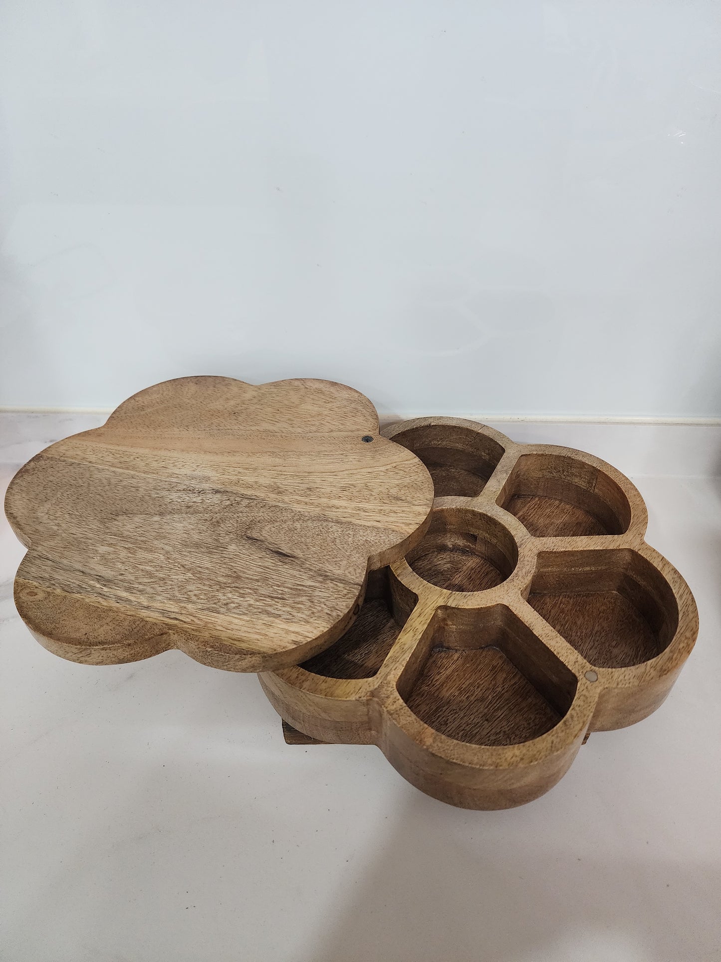 Mango Wood Spice Box – Natural Wood color