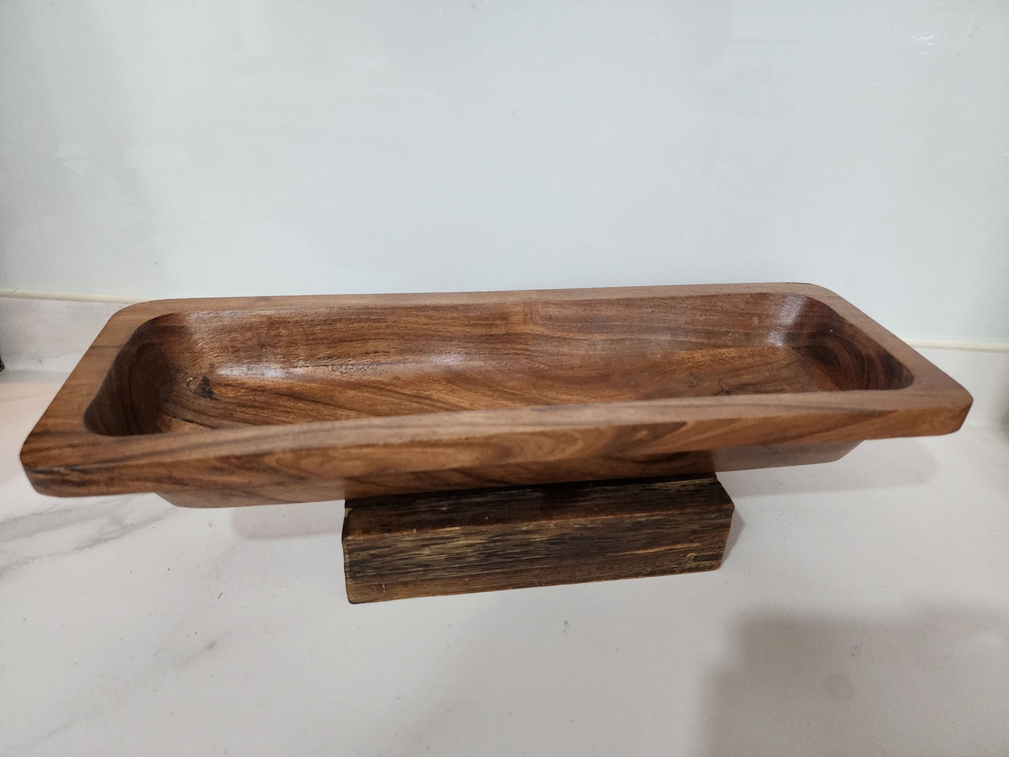 Country Loaf Server Acacia Wood Handcrafted Serving Tray for Bread and Snacks