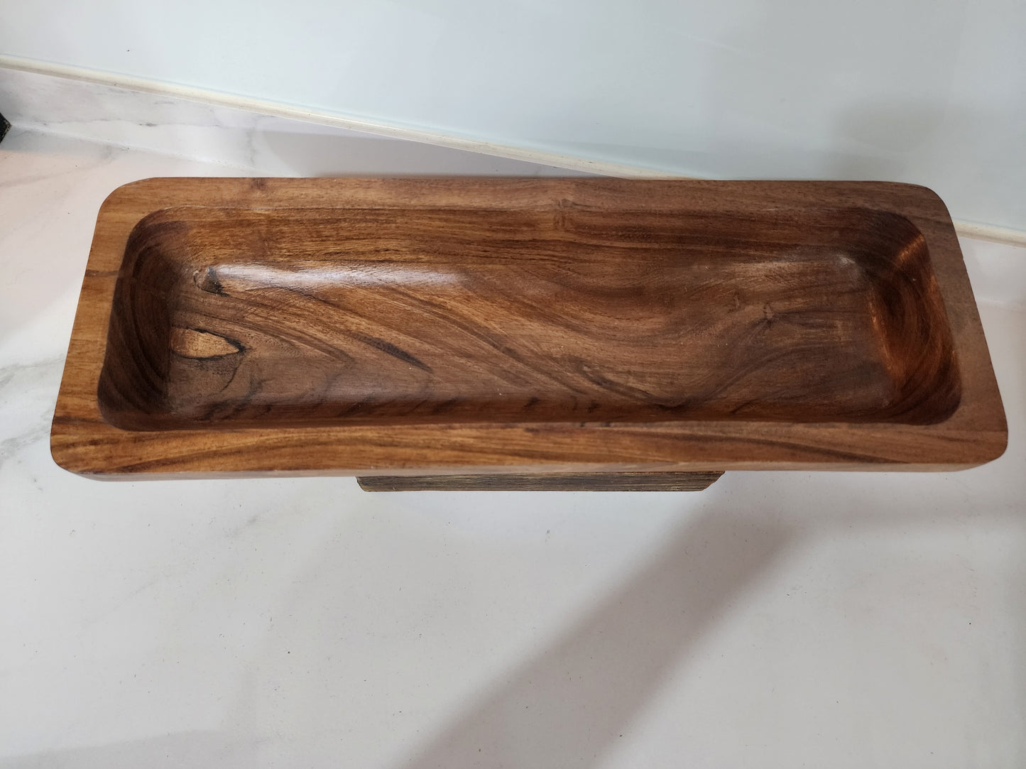 Country Loaf Server Acacia Wood Handcrafted Serving Tray for Bread and Snacks
