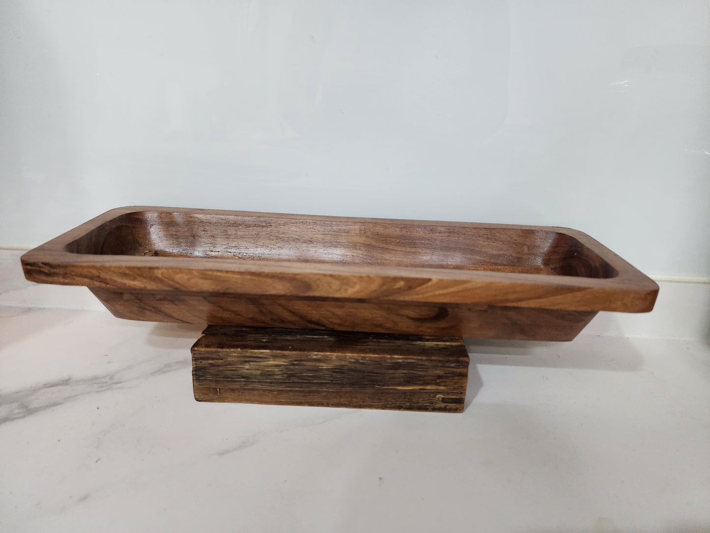 Country Loaf Server Acacia Wood Handcrafted Serving Tray for Bread and Snacks