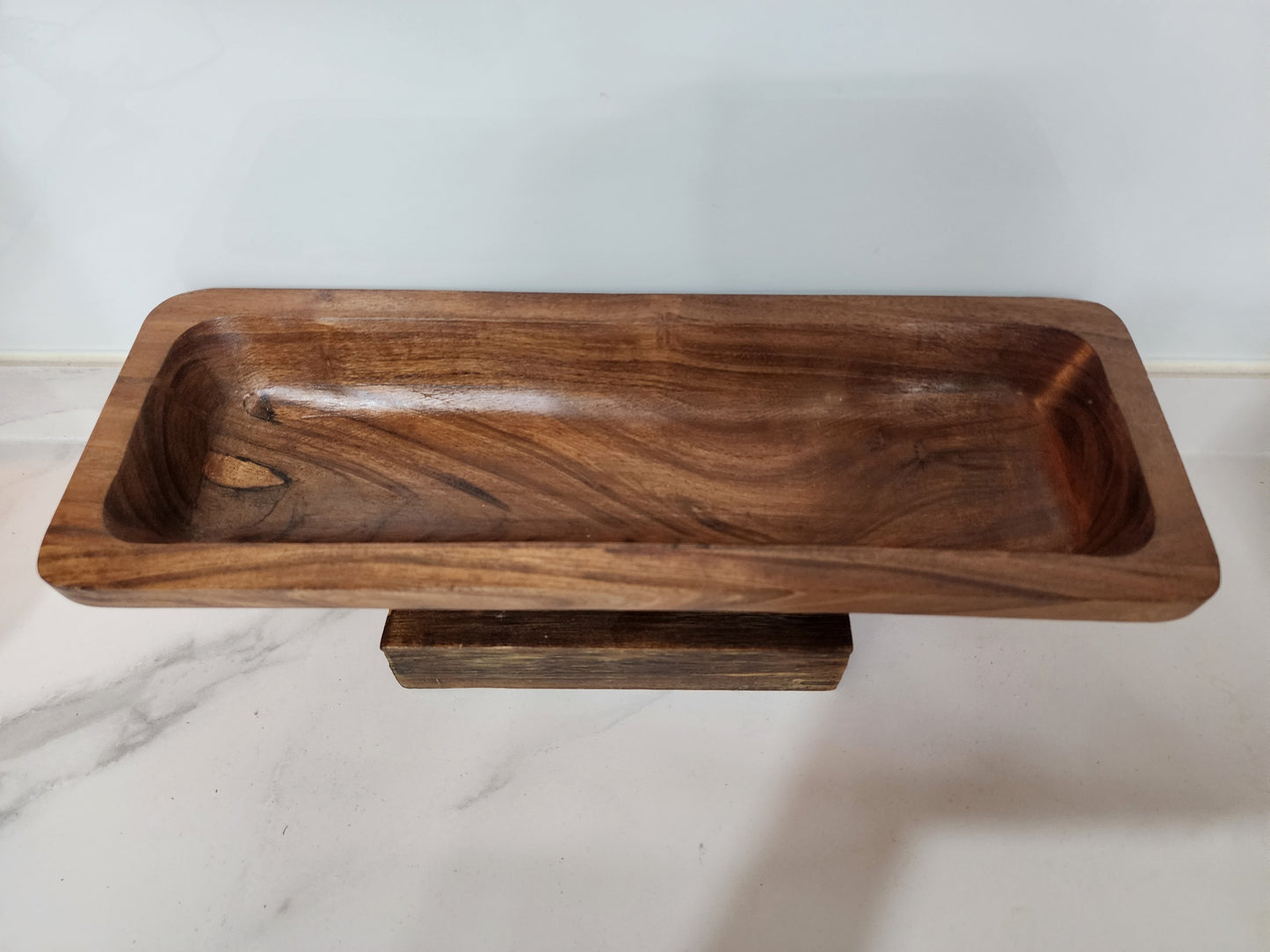 Country Loaf Server Acacia Wood Handcrafted Serving Tray for Bread and Snacks