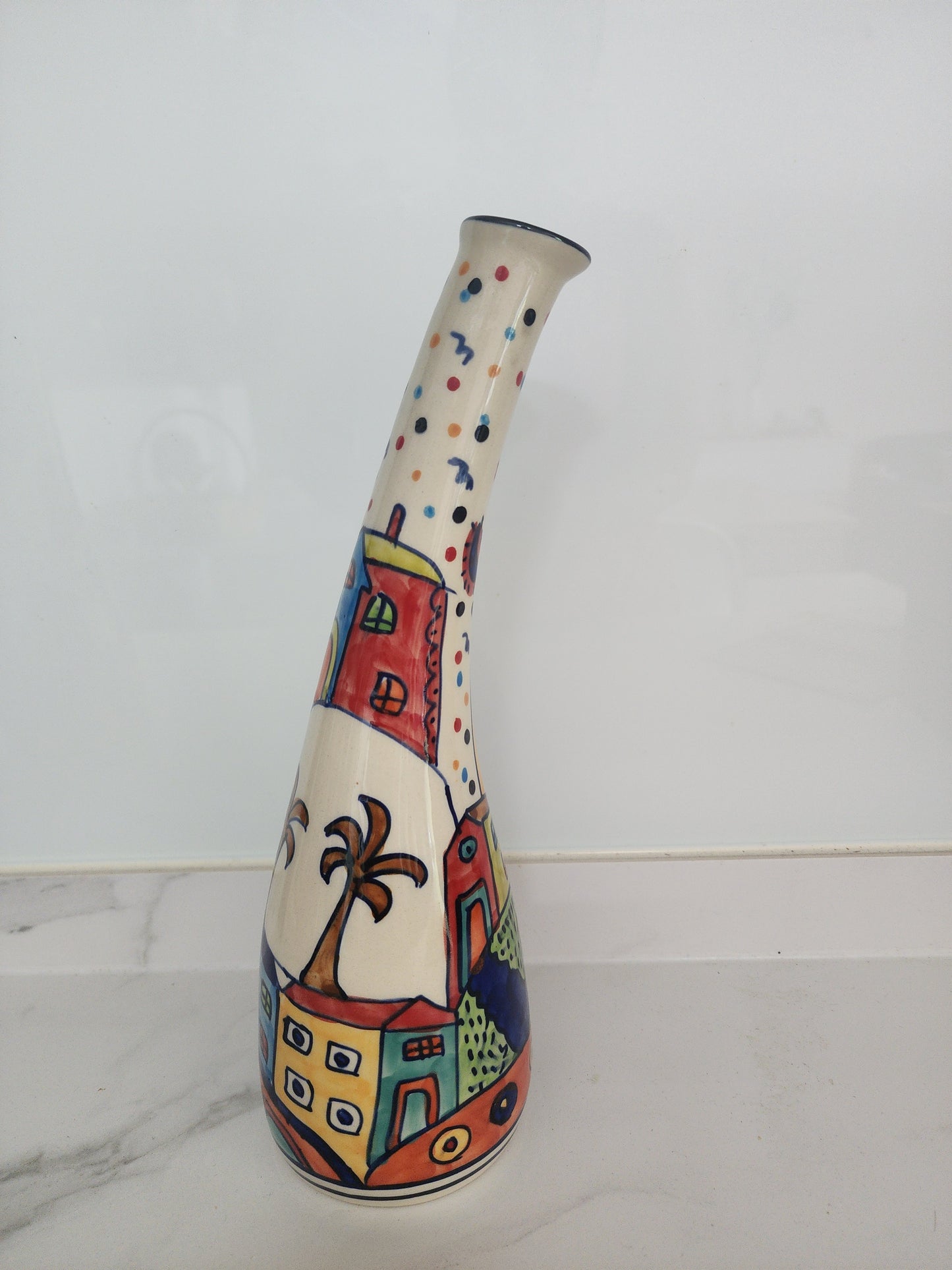 Vibrant Color Splash Hand-painted Vases Set of 3 pcs