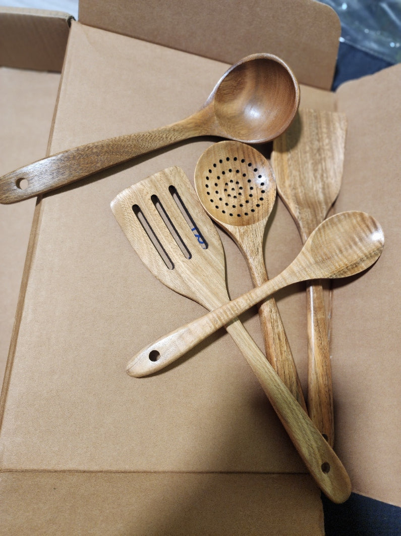 Teak wood Cooking Spoon Set of 5 pcs