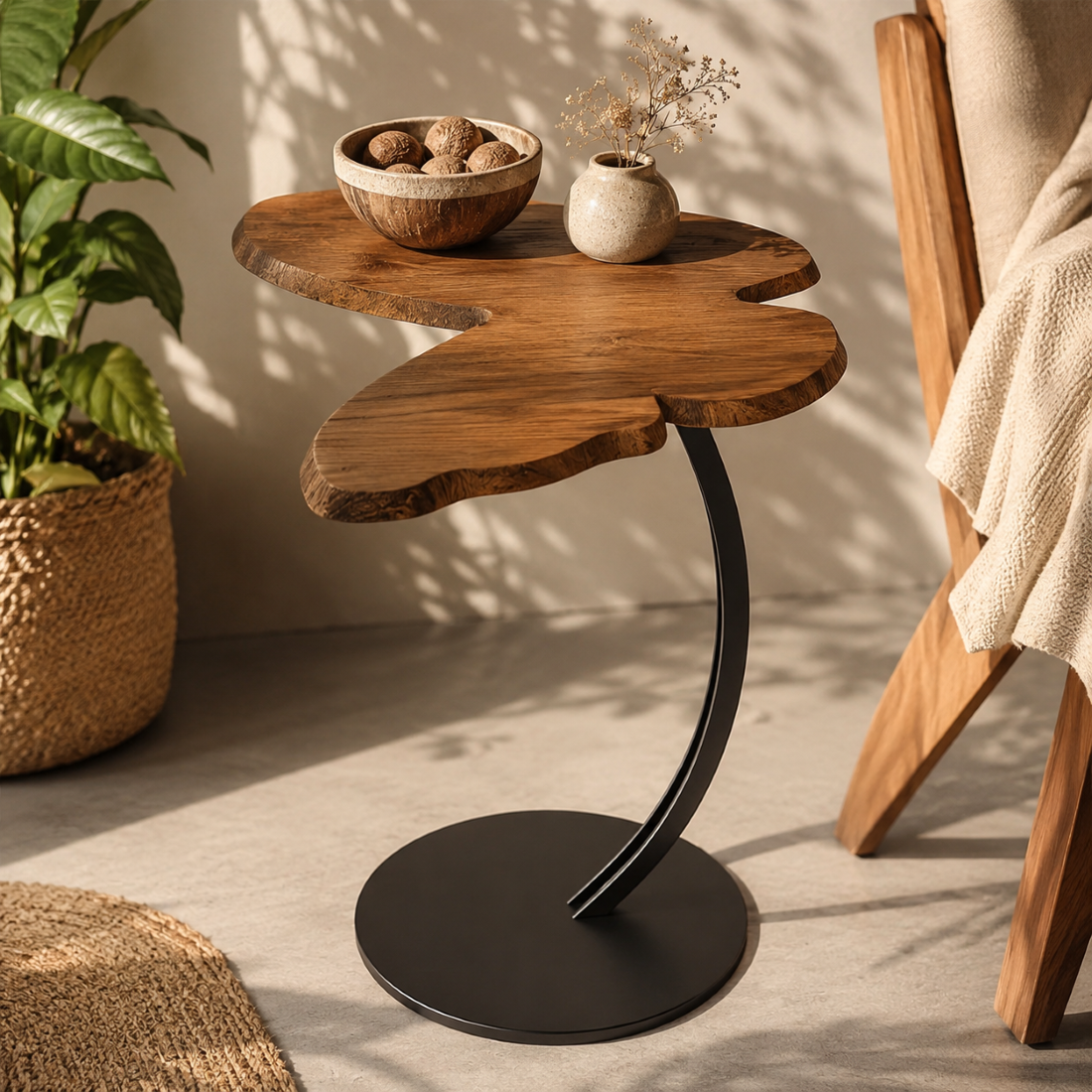 Butterfly Wooden Side Table