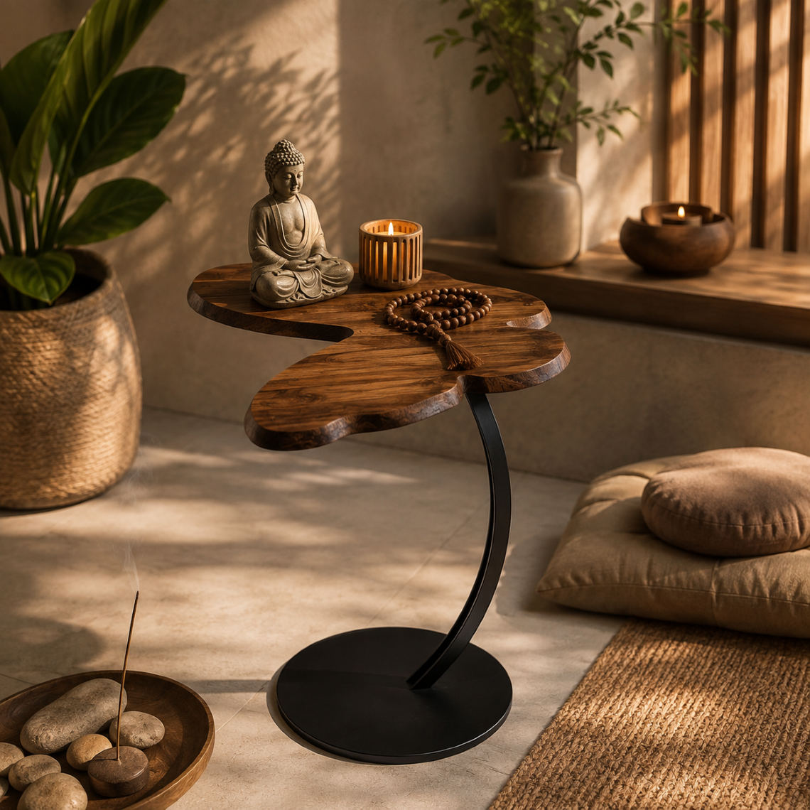 Butterfly Wooden Side Table