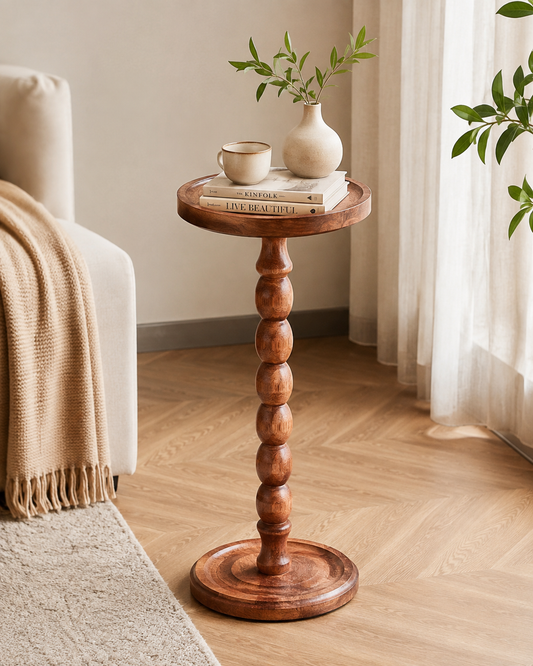Solid Rubberwood Minimalist Side Table