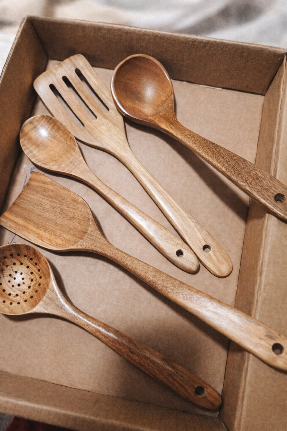 Teak wood Cooking Spoon Set of 5 pcs