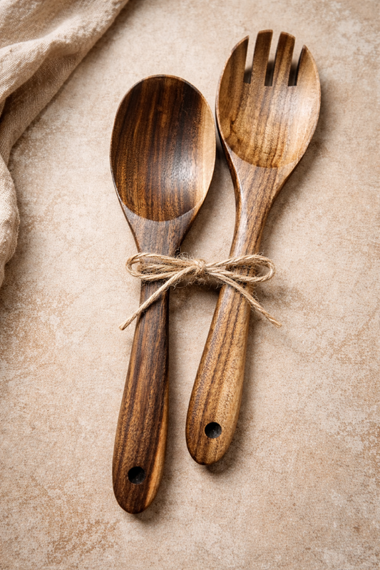 Wooden Spoon Cutlery Server Set of 2 PCS