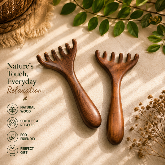 Six-Claw Natural Sandalwood Massage Comb