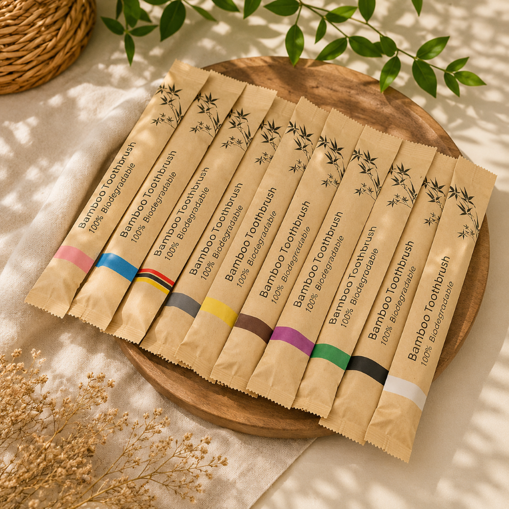 Eco-Friendly Bamboo Toothbrush Set
