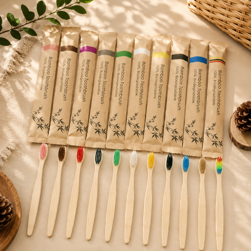 Eco-Friendly Bamboo Toothbrush Set