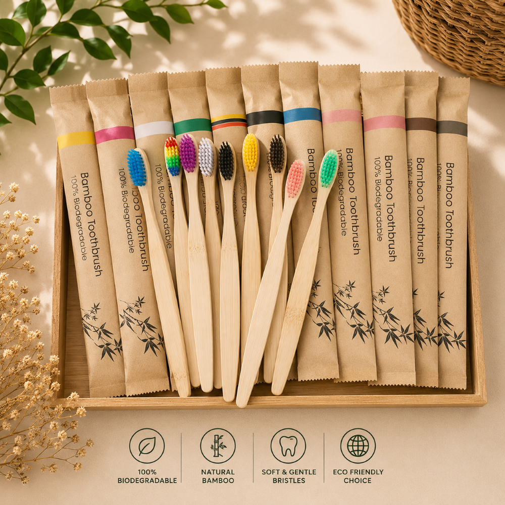 Eco-Friendly Bamboo Toothbrush Set