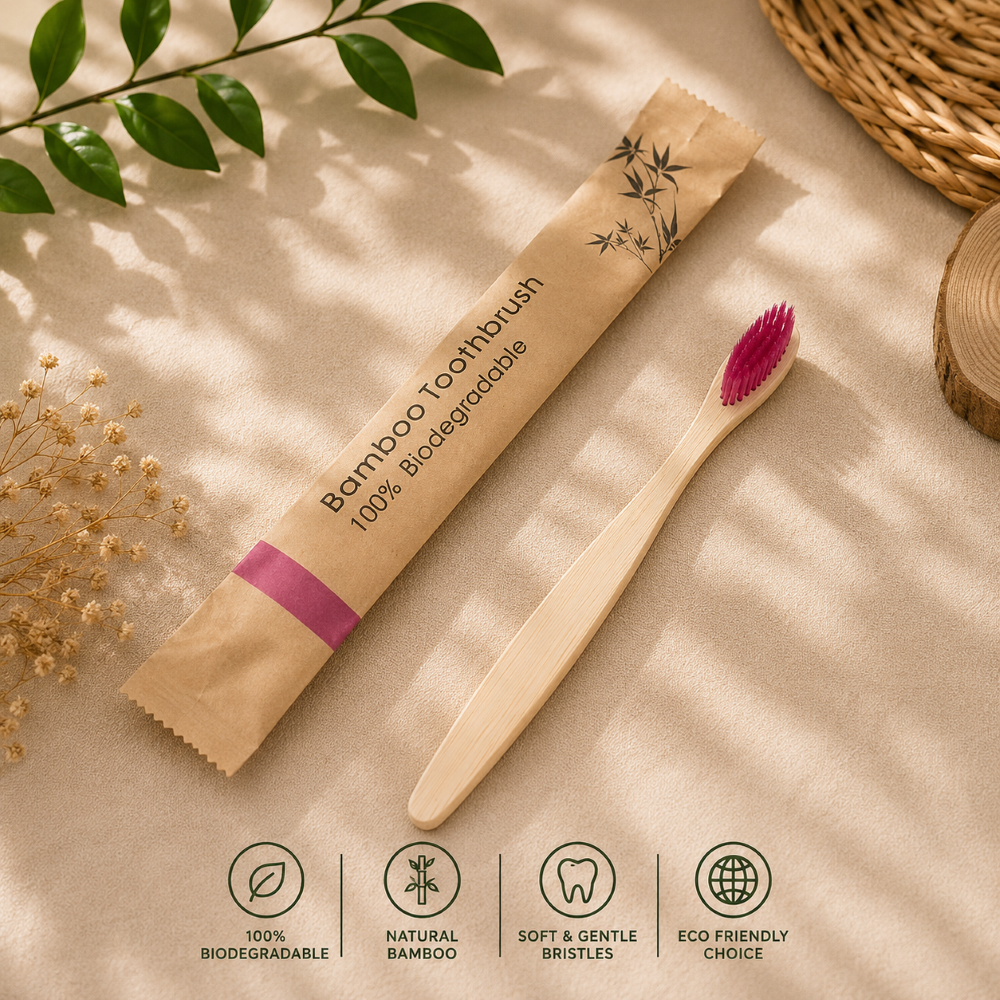 Eco-Friendly Bamboo Toothbrush Set
