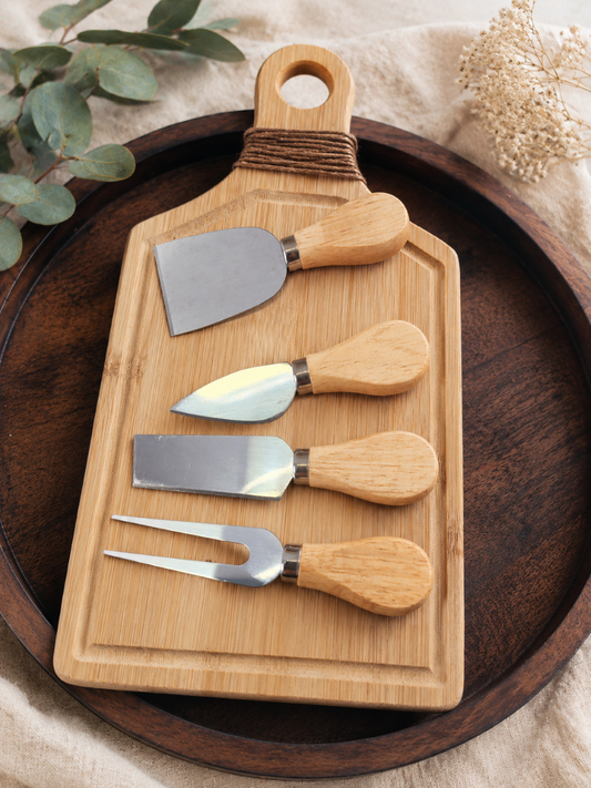 Chopping/serving Board with 4PCS Cheese Knife Set