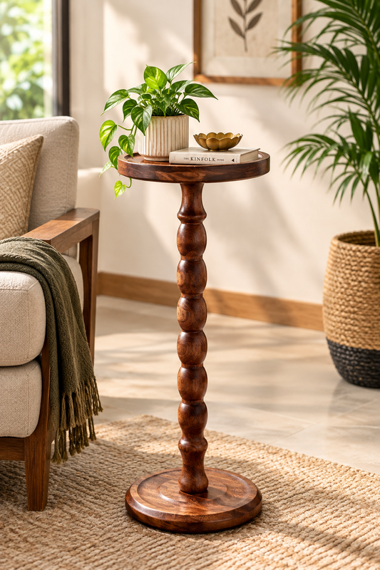 Solid Rubberwood Minimalist Side Table