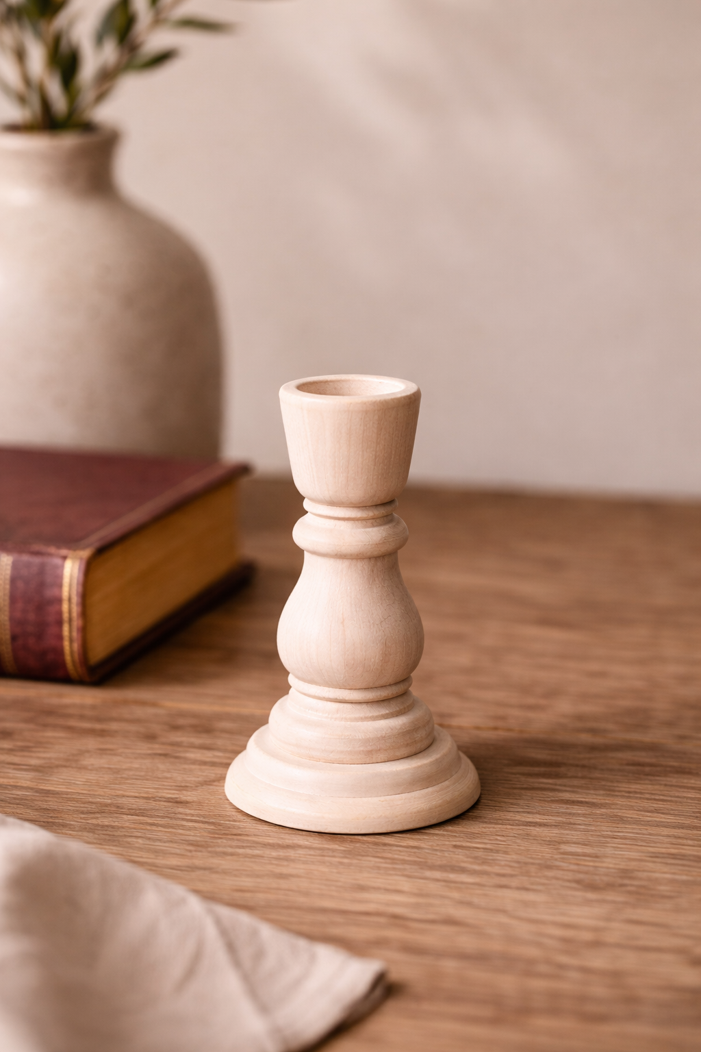 Wooden Candle Holder set of 3 pcs small, large, and medium size