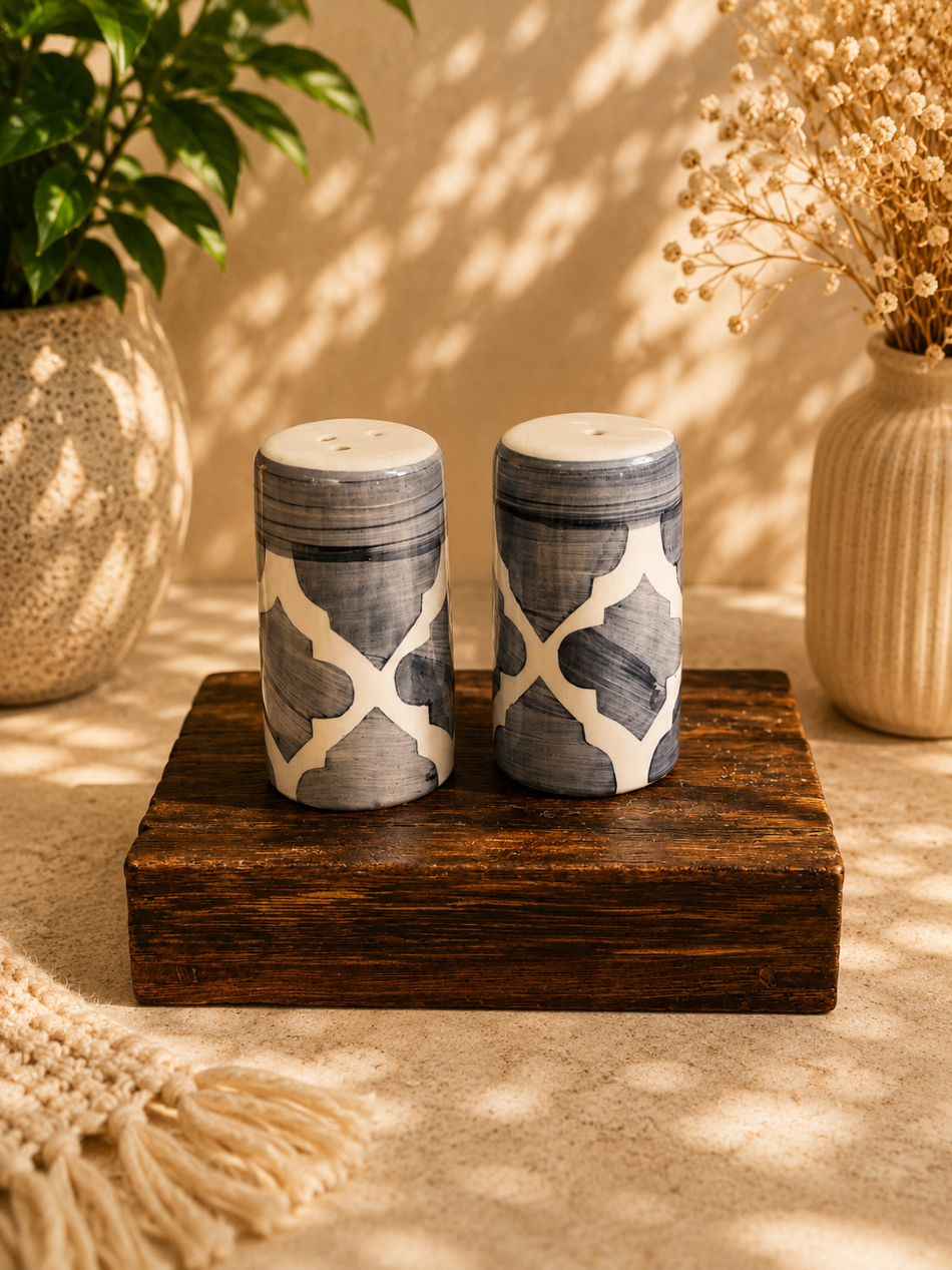 Handpainted Salt & Pepper Containers Set– 3 Unique Designs