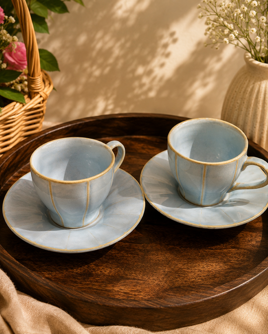 Sky Serenity Cup & Saucer – 1 Set of 2 pcs-Tea cup & Saucer