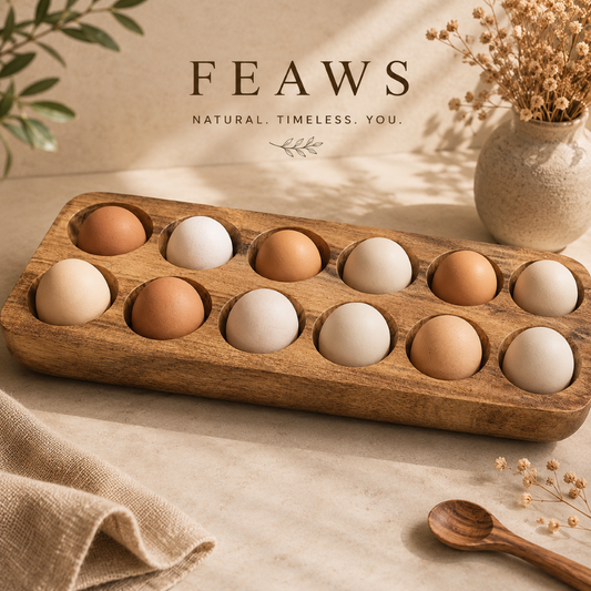 Handcrafted Wooden Egg Tray – 12 Slots
